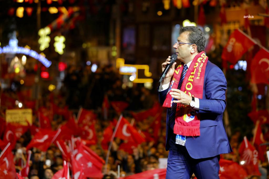 İstanbul Büyükşehir Belediye (İBB) Başkanı Ekrem İmamoğlu, Çorlu mitinginde; "Türkiye’nin