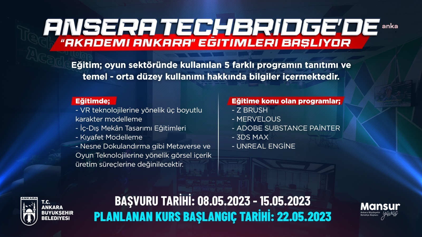 Ankara Büyükşehir Belediyesi’nin (ABB) ‘Oyun ve Metaverse Teknolojileri Tasarım Eğitimi’