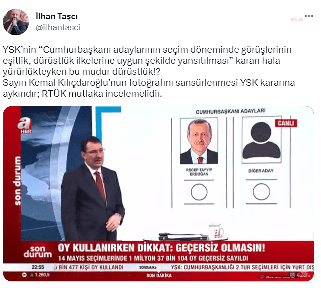 Radyo ve Televizyon Üst Kurulu (RTÜK) üyesi İlhan Taşcı, dün