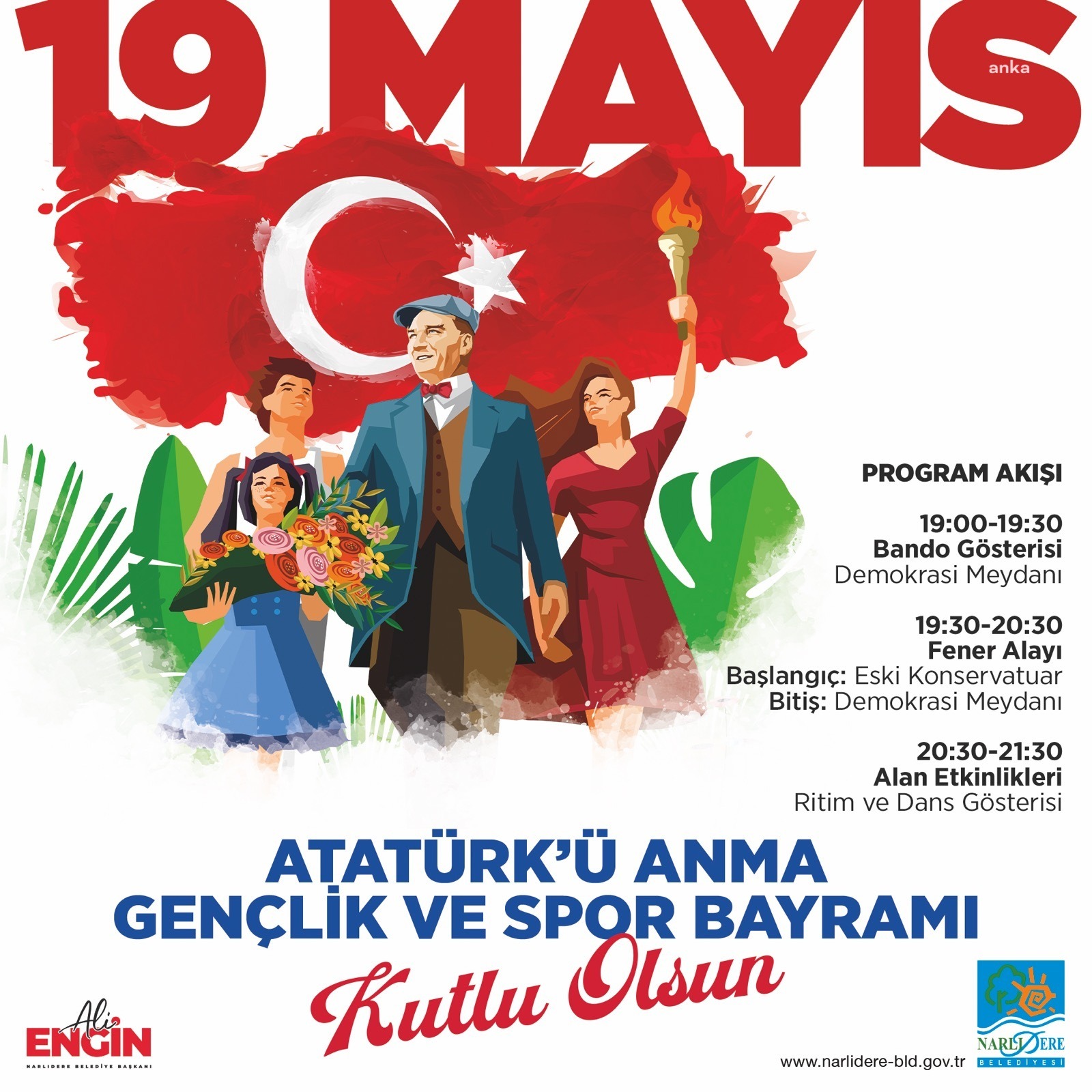 Narlıdere, 19 Mayıs Atatürk’ü Anma, Gençlik ve Spor Bayramı’nı fener