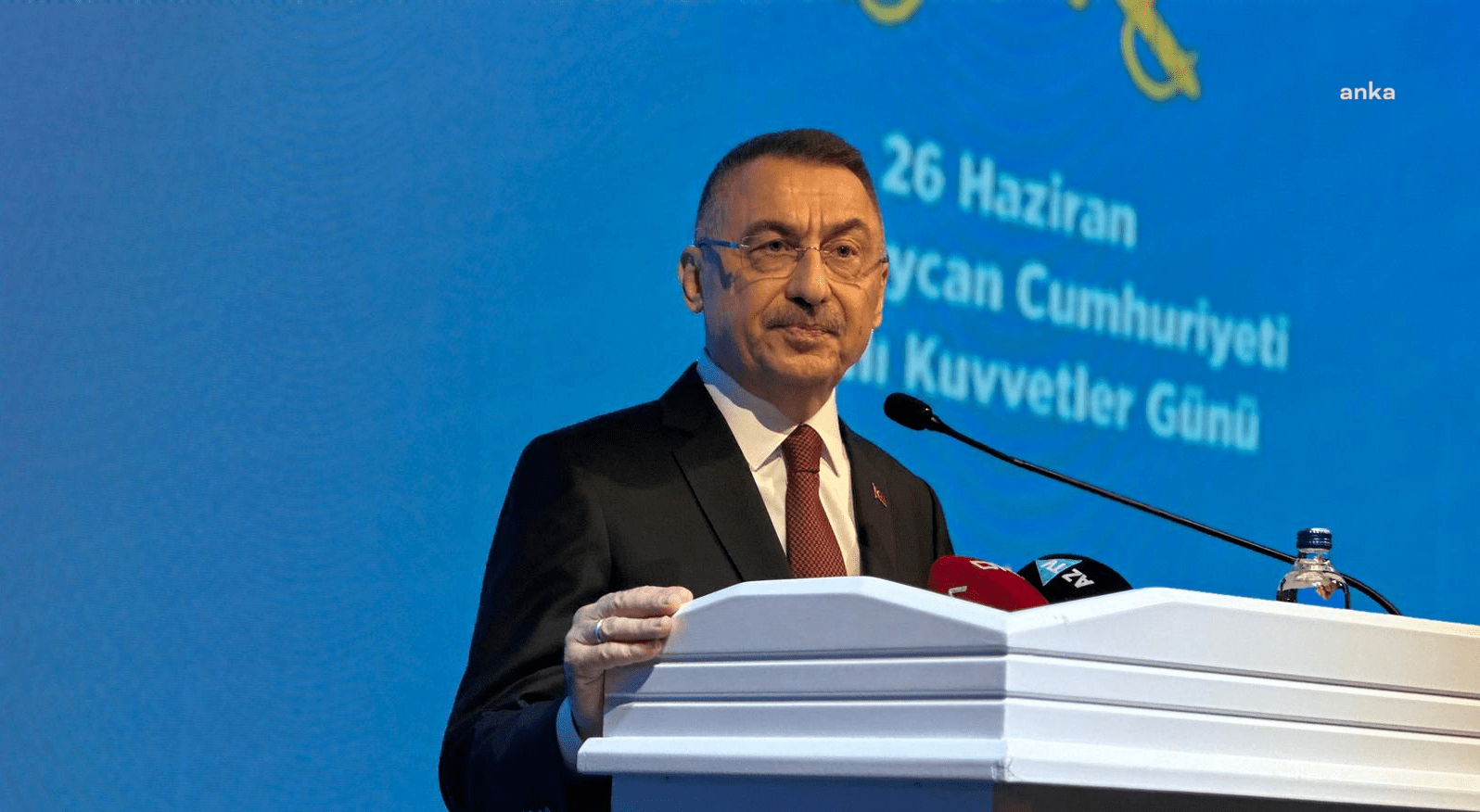 Cumhurbaşkanı Yardımcısı Fuat Oktay, bugün Ankara'da düzenlenen Azerbaycan Silahlı Kuvvetler