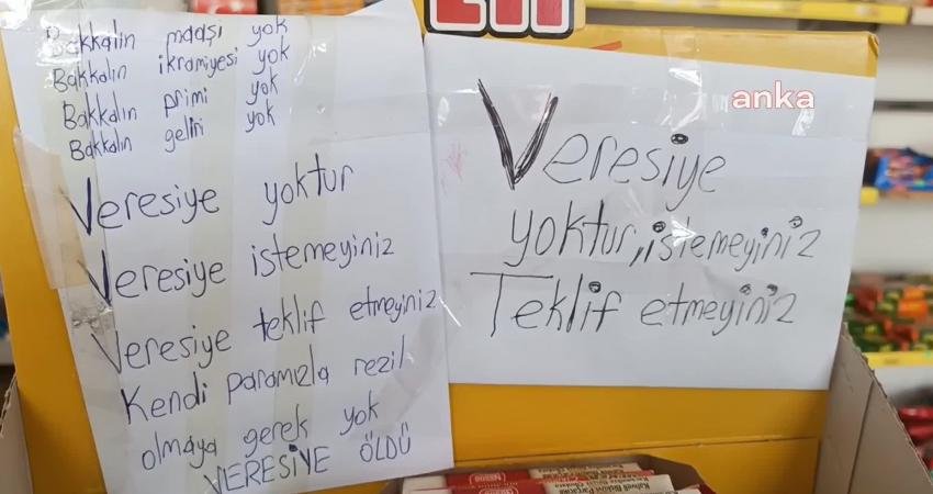 Aydın'ın Karacasu ilçesinde market işleten Özkan Çetin, müşterilerinin veresiye istemelerinin