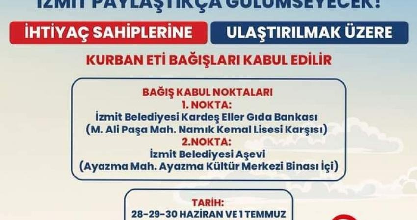 Kurban Bayramı’nda Gıda Bankası ve Aşevi üzerinden bağışlanacak kurban etlerini