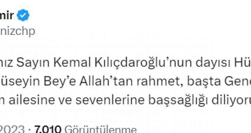 CHP Genel Başkanı Kemal Kılıçdaroğlu’nun dayısı Hüseyin Gündüz hayatını kaybetti.