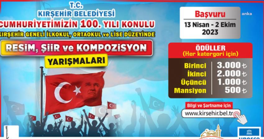 Kırşehir Belediyesi tarafından Cumhuriyet’in 100. yılı anısına düzenlenen Resim, Şiir