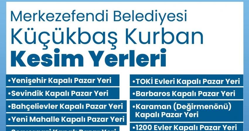 Merkezefendi Belediyesi, Kurban Bayramı’nda ilçe genelinde hizmet verilecek kurban kesim