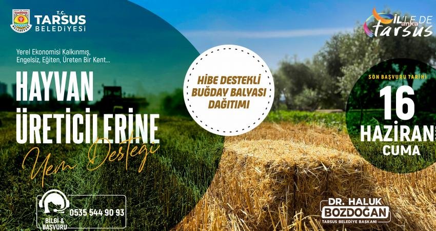 Tarsus Belediyesi, tarım ve hayvancılığı geliştirmeye yönelik