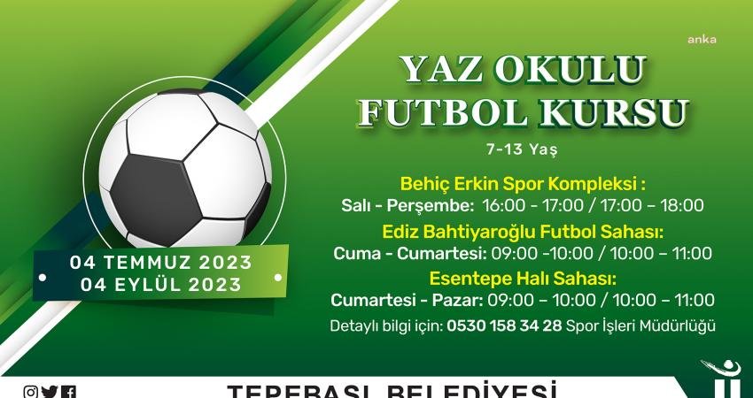 Tepebaşı Belediyesi’nin Futbol Yaz Okulu’na Kayıtlar Başladı Tepebaşı Belediyesi’nin 7-13 yaş arası çocuklar için ücretsiz olarak düzenlediği