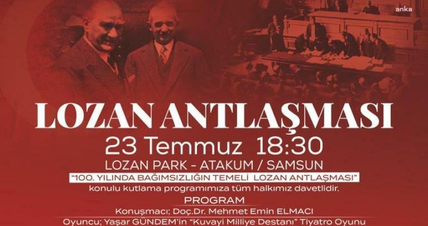 Atakum Belediyesi ve ADD Samsun Şubesi iş birliğinde Lozan Antlaşması’nın