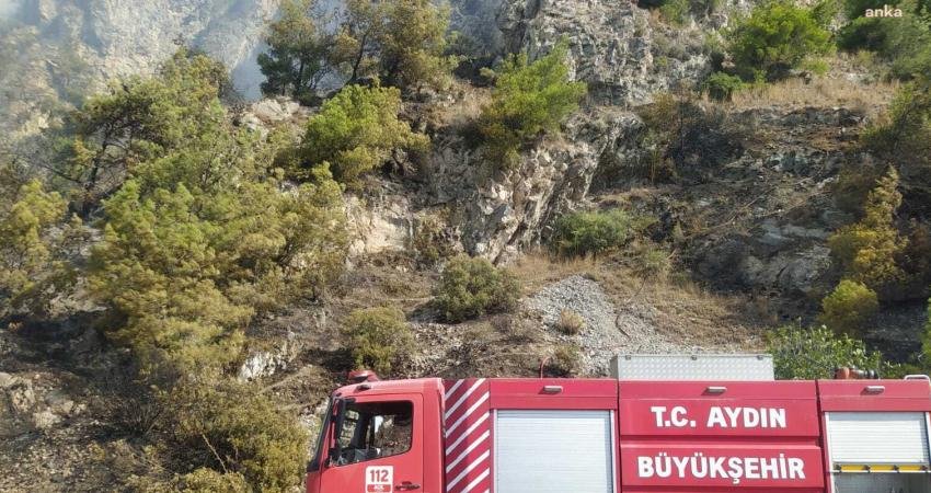 Aydın Büyükşehir Belediyesi İtfaiyesi, Söke’nin Sazlı Mahallesi’nde ormanlık alanda çıkan