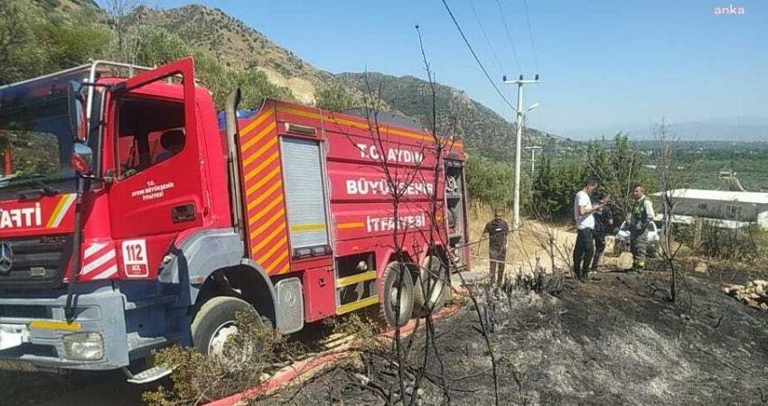 Aydın Büyükşehir Belediyesi İtfaiyesi, İncirliova’nın Karabağ mevkisindeki zeytinlik alanda çıkan