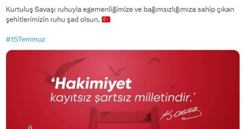 İzmir Büyükşehir Belediye Başkanı Tunç Soyer, 15 Temmuz Demokrasi ve