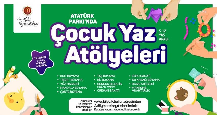 Yaz tatiline giren çocuklara yönelik etkinliklerini sürdüren Bilecik Belediyesi, yaklaşık