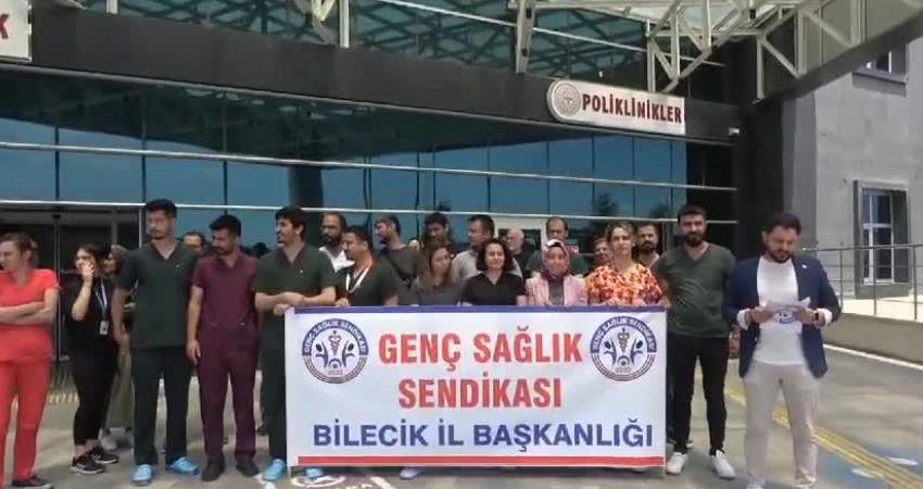 Bilecik Eğitim ve Araştırma Hastanesi önünde bir araya gelen Genç