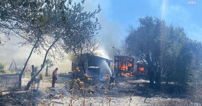 Bodrum'da ardı ardına çıkan yangınlarda, Bodrum Belediyesi ekipleri, Muğla Büyükşehir İtfaiye