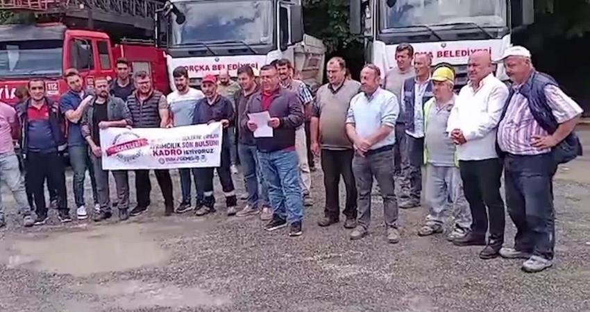 Borçka Belediyesi’nin Şirketlerinde Çalışan İşçiler, Kadro Talebiyle İş Bırakma Eylemi Yaptı DİSK'e bağlı Genel-İş Sendikası’na üye belediye işçileri, ücretlerinin iyileştirilmesi talebiyle