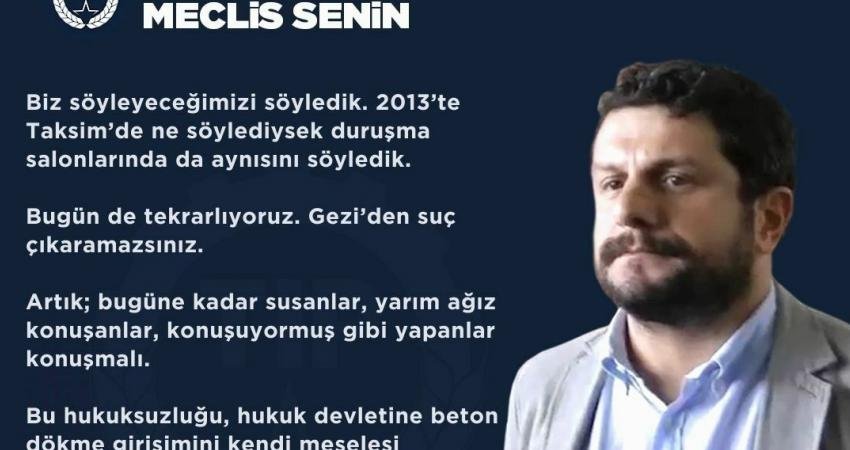 Silivri Cezaevi’nde tutuklu olan Türkiye İşçi Partisi (TİP) Hatay Milletvekili