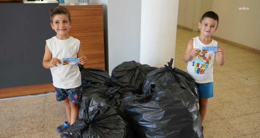 Çeşme Belediyesi hem plastik atık kullanımını azaltıp hem de çocukların