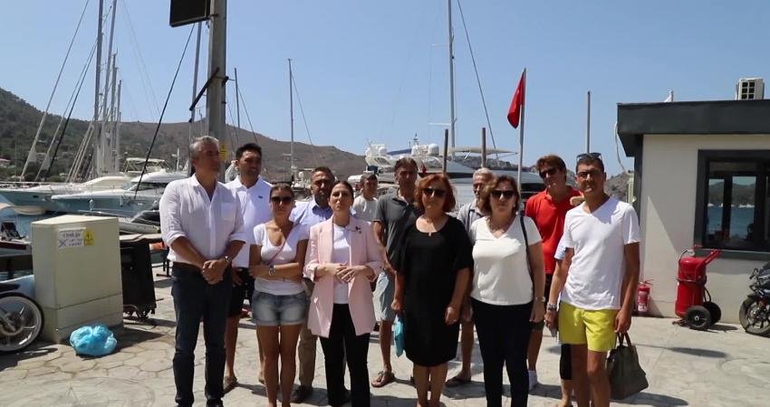 CHP Muğla Milletvekili Gizem Özcan, Marmaris'in Selimiye Mahallesi’nde bulunan Tekne
