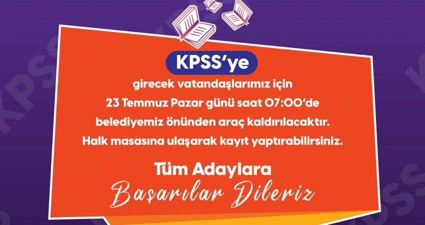Didim Belediyesi’nden KPSS’ye Girecekler İçin Ücretsiz Otobüs Didim Belediyesi pazar günü KPSS’ye girecekler için ücretsiz olarak otobüs