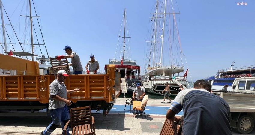 Fethiye kordonda bulunan Martı Kafe'nin sözleşmesi, uzun süre kapalı kalmasından