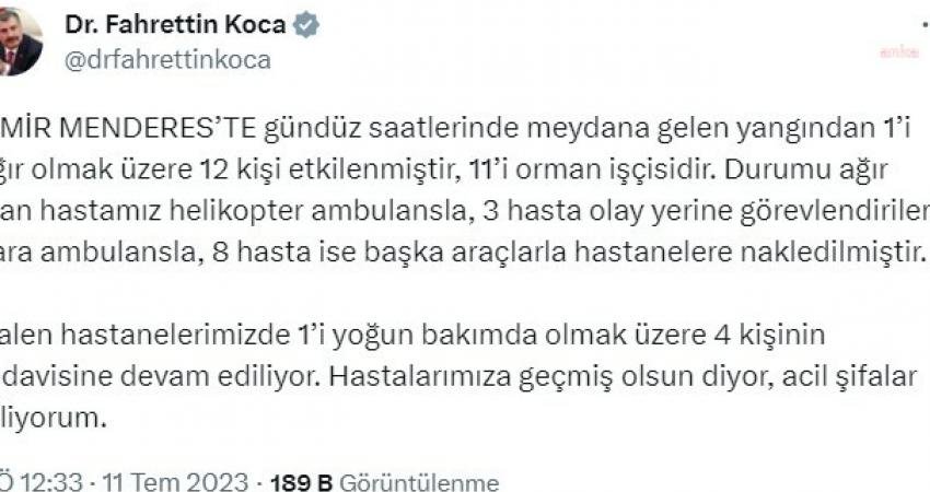 İzmir'in Menderes ilçesinde dün öğlen saatlerinde başlayan orman yangını, gece