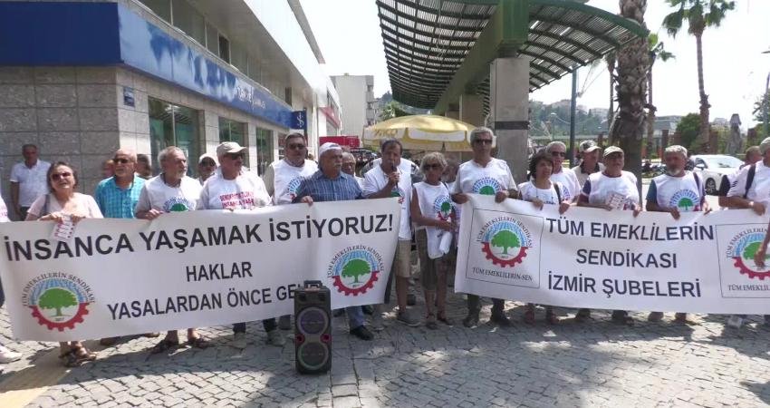 İzmir'de Tüm Emeklilerin Sendikası üyesi emekliler, Türkiye İstatistik Kurumu’nun (TÜİK)