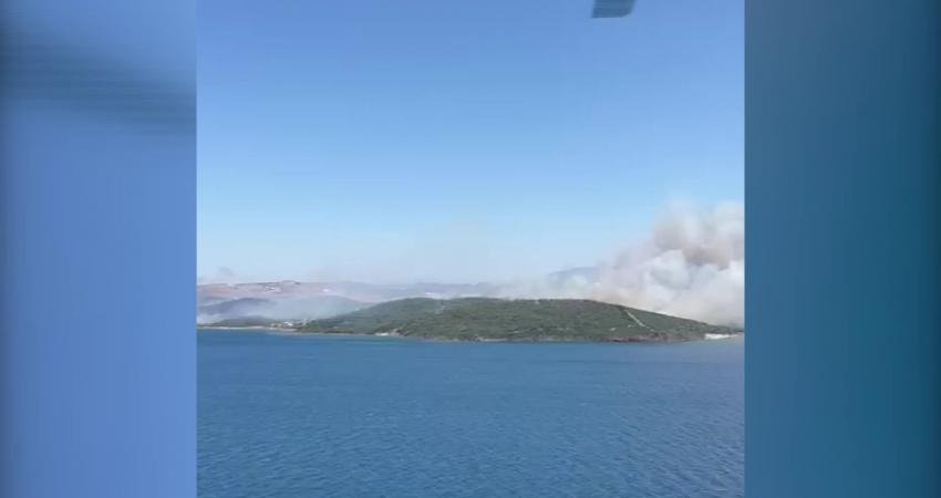 İzmir’in Aliağa ve Menderes ilçelerinde çıkan orman yangınlarını söndürme çalışmaları