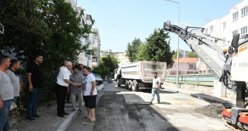 Karabağlar Belediyesi Fen İşleri Müdürlüğü ekipleri asfaltlama çalışmalarını aralıksız sürdürüyor.
