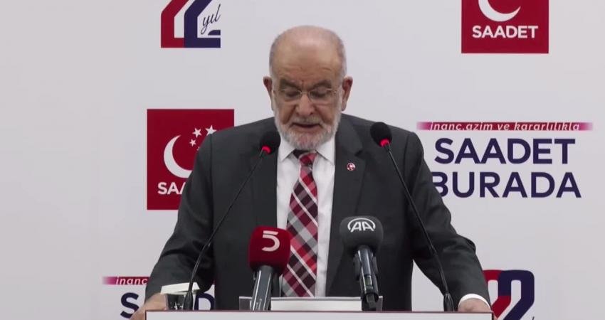 Saadet Partisi Genel Başkanı Temel Karamollaoğlu, “Bilinmelidir ki bugün yaşadığımız