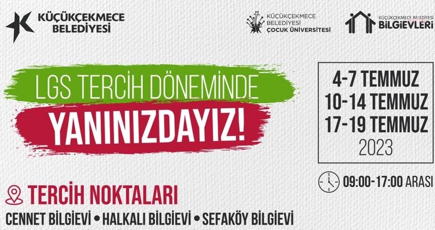 Küçükçekmece Belediyesi, Liselere Geçiş Sistemi (LGS) sonuçlarının açıklanmasının ardından öğrencilere