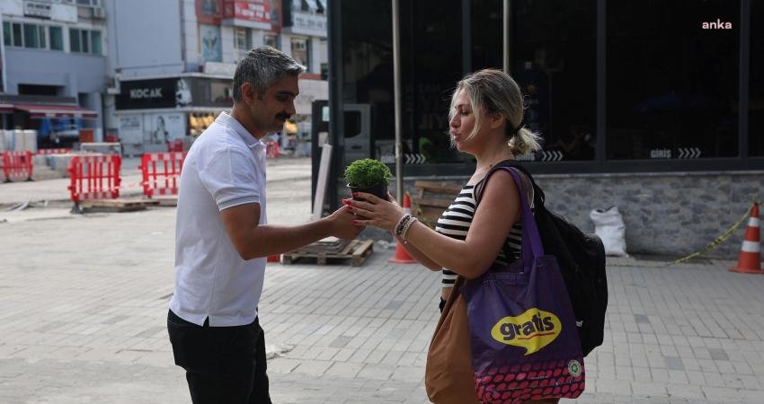 Maltepe Belediyesi, Maltepeli vatandaşlara saksıda fesleğen bitkisi hediye etti.