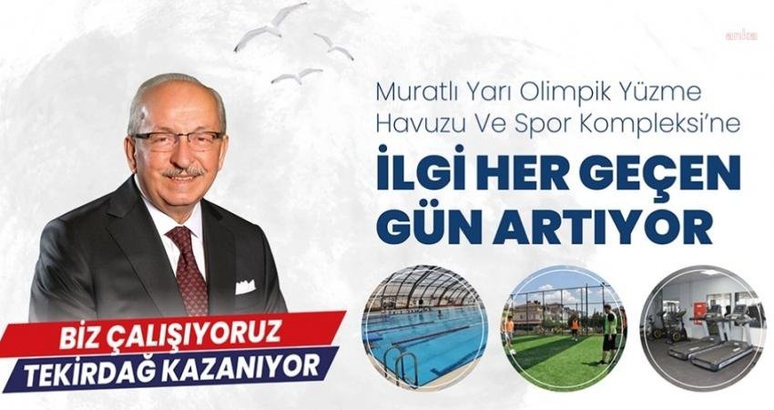 Tekirdağ Büyükşehir’in Muratlı Yarı Olimpik Yüzme Havuzu ve Spor Kompleksi Vatandaşlardan Beğeni Topluyor Tekirdağ Büyükşehir Belediyesi tarafından vatandaşların spor yapabilmelerini ve sosyalleşebilmelerini sağlamak