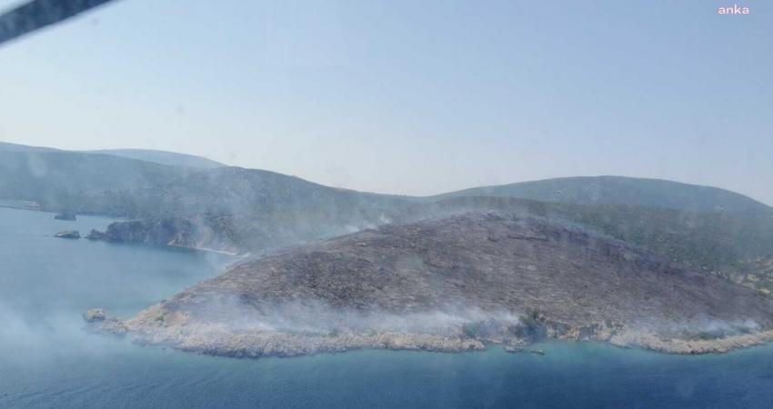 İzmir'in Urla ilçesinde makilik alanda çıkan yangın yaklaşık iki saat
