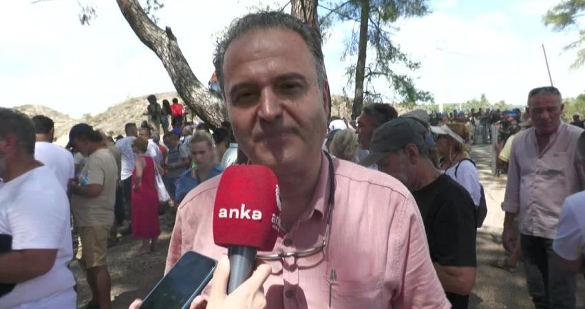 Muğla'nın Milas ilçesi Akbelen Ormanı'nda ağaç kesimini protesto etmek için