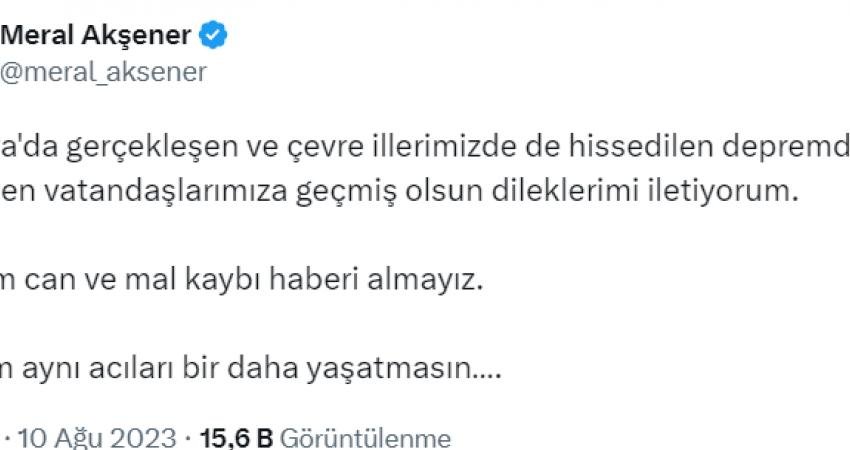 İYİ Parti Genel Başkanı Meral Akşener, “Malatya'da gerçekleşen ve çevre