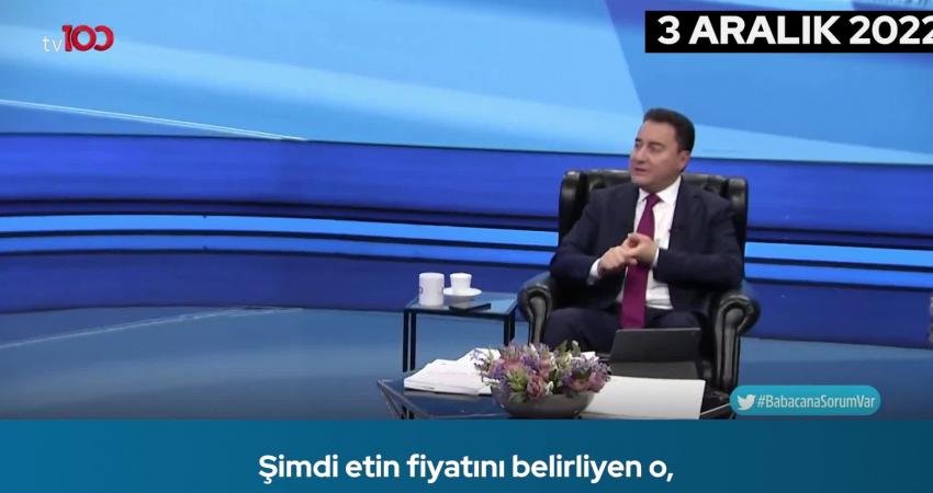 DEVA Partisi Genel Başkanı Ali Babacan, “Dünyada gıda ucuzlarken, biz