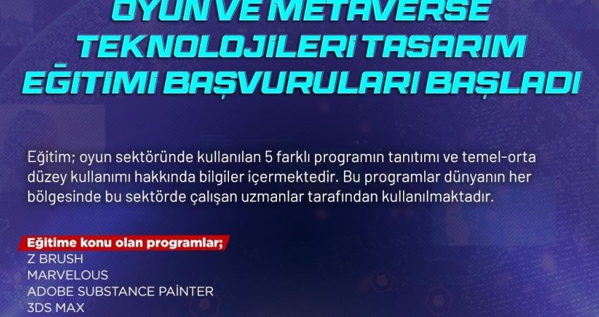 Ankara Büyükşehir Belediyesi’nin “Oyun ve Metaverse Teknolojileri Tasarım Eğitimi” Başlıyor Ankara Büyükşehir Belediyesi’nin (ABB) “Oyun ve Metaverse Teknolojileri Tasarım Eğitimi”