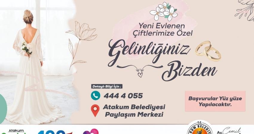 Atakum Belediyesi, ekonomik sıkıntı yaşayan gelin adaylarına; en özel günlerinde