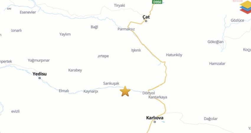 Bingöl’ün Karlıova ilçesinde, bugün saat 04.55'de, 7.43 kilometre derinlikte, 4.3