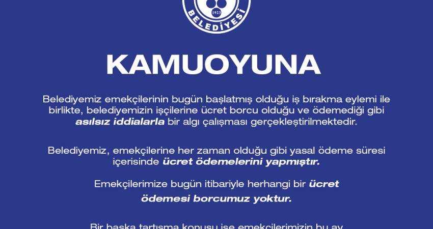 Buca Belediyesi, “Belediyemiz, emekçilerine her zaman olduğu gibi yasal ödeme