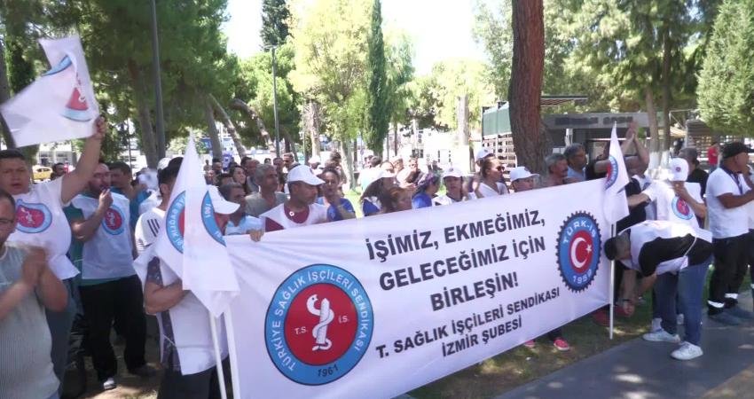 Ege Üniversitesi Hastanesi’nde çalışan Türkiye Sağlık İşçileri Sendikası (Sağlık-İş) İzmir
