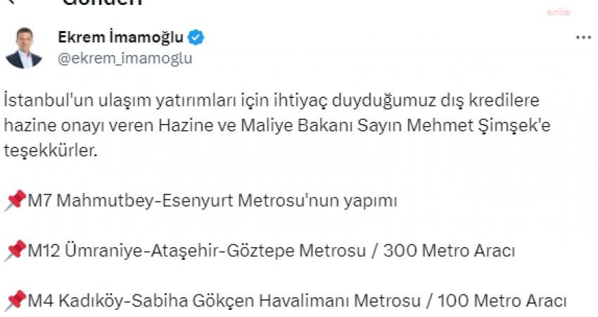 İstanbul Büyükşehir Belediye (İBB) Başkanı Ekrem İmamoğlu, Hazine ve Maliye