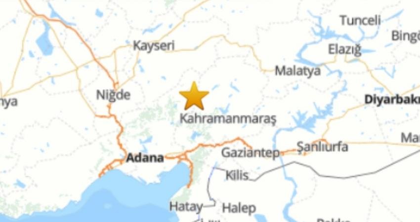 AFAD, bugün Kahramanmaraş'ın Göksun ilçesinde saat 08.10'da 7 kilometre derinlikte
