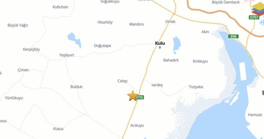 Konya Kulu’da 4.8 Büyüklüğünde Deprem Konya’nın Kulu ilçesinde, bugün saat 07.58’de 13.57 kilometre derinlikte 4.8