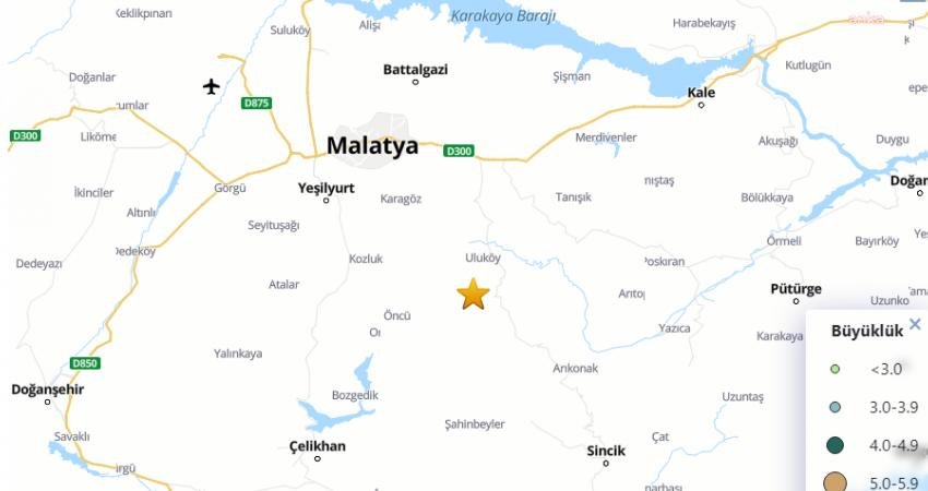 Malatya’nın Yeşilyurt ilçesinde, bugün saat 20.01’de, 12.1 kilometre derinlikte, 4.4