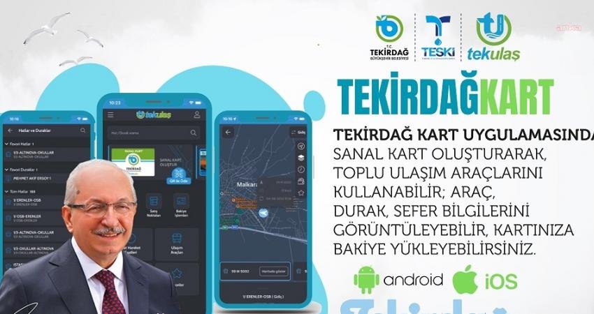Tekirdağ Büyükşehir Belediyesi, Tekirdağ Kart mobil uygulamasını vatandaşların hizmetine sundu.