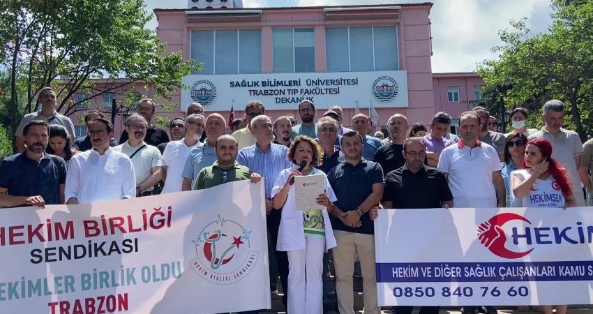 Hekimsen Sendikası Trabzon Şubesi üyeleri, Sağlık ve Sosyal Hizmet Birlik