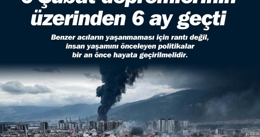 Türk Tabipleri Birliği (TTB), üzerinden 6 ay geçen Kahramanmaraş merkezli