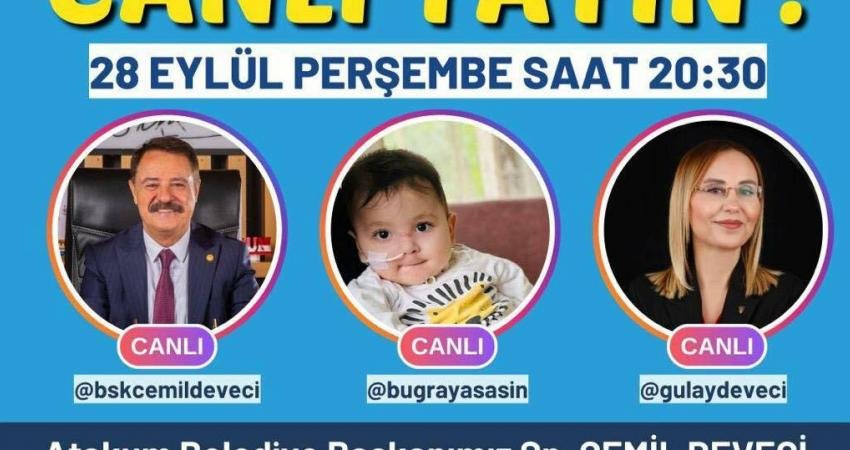 SMA Tip-1 savaşçısı 19 aylık Osman Buğra’nın bağış yayınına katılan